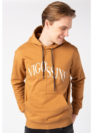 Vigoss Erkek Baskılı Sweatshırt 62047-30034 - Kahve Kahverengi