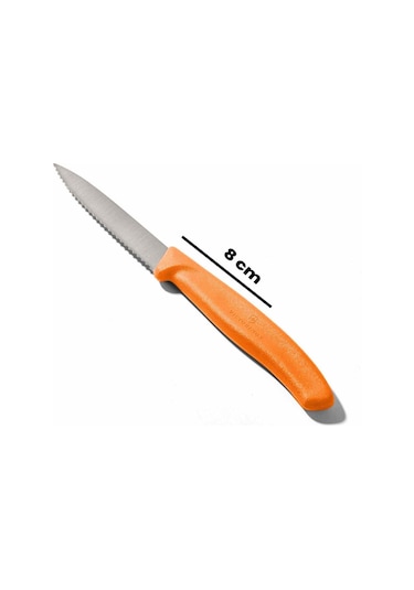 Victorinox 6.7636.L119 8 CM Tırtıklı Soyma Bıçağı Turuncu