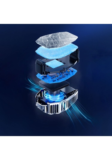 Kilifone - Telefon Soğutucu Fan N15 Gümüş Kaplama 2 Kademeli Tec Soğutma Sistemli Telefon Soğutucu Fan - Gümüş - T28594