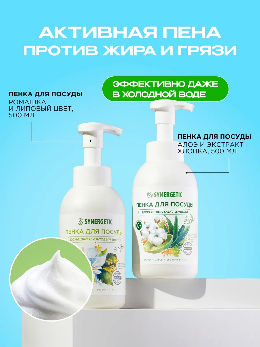 Synergetıc Aloe Vera Ve Papatyalar İçeren Bulaşık Süngeri, 500 Ml X 2 Adet. 222849547