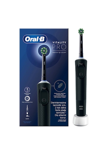 Oral-B Vitality Pro Şarjlı Koruma ve Temizlik Elektrikli Diş Fırçası Siyah