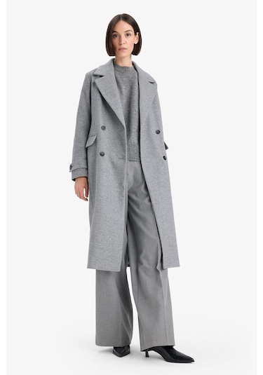 Defacto Regular Fit Düğmeli Kaşe Uzun Kaban F1215ax25wnar229 Antrasit-ar229