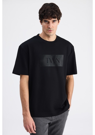 Twn Relaxed Fit Siyah Düz T-shirt 6ec146171620m 001