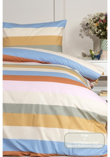 Elart Archi Nevresim Takımı Tek Kişilik %100 Pamuk Ranforce Lastikli Çarşaf 160x220 Cm Renksiz