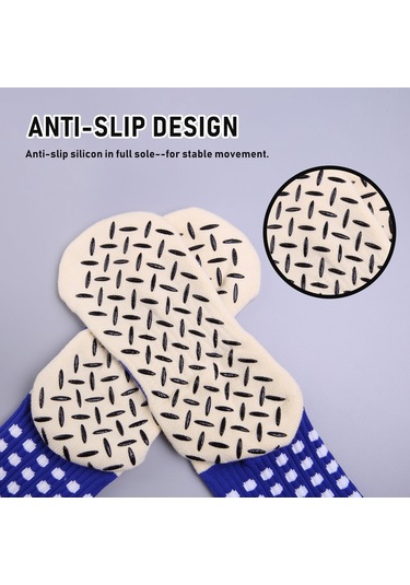 Youmex Erkek Spor Çorapları - Silikon Anti-s Kayıp - Nokta Desenli - Ter Emici - Nem Tutucu - Orta Boy - Comfort Fit - Tek Boyut Beyaz Beyaz