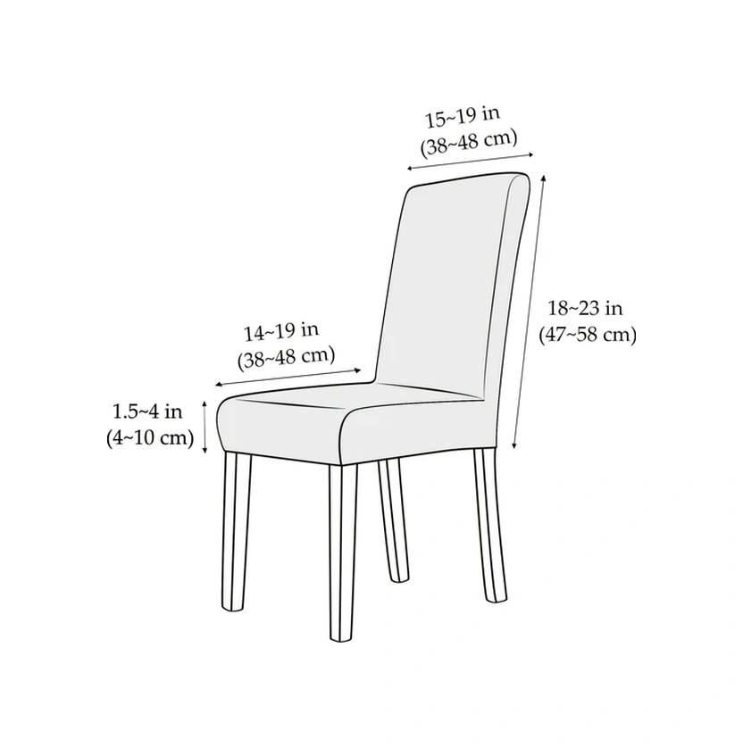 Gateesat 6lı Modern Parson Sandalye Kılıfı Makinede Yıkanabilir Esnek Jakar Kumaş
