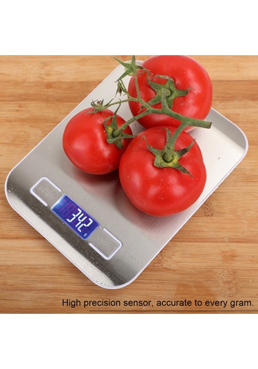 Yaozixa Mutfak Dijital Terazi, 10kg Hassas Ölçüm, 304 Paslanmaz Çelik Platform, Lcd Işıklı Ekran, Peeling Fonksiyonu, 2 Adet Aaa Pil İçerir Çok Renkli