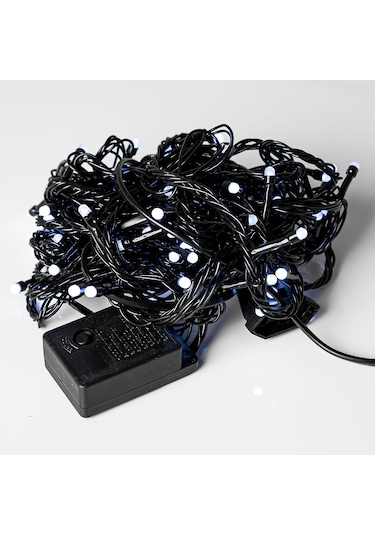 Yılbaşı Beyaz Led Işık Eklemeli 80 Ampul 8 Metre