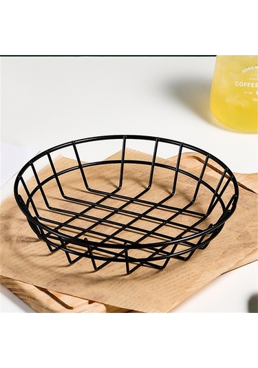Sones Dövme Demir Meyve Taşınabilir Depolama Sepeti Ekmek Patates Kızartması Kızarmış Atıştırmalıklar Taşınabilir Sepet Küçük Yuvarlak Tel Diğer