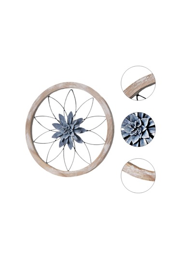 Suntek Çiçek Metal Duvar Sanatı Dekoru Asılı Dekorasyon Mavi