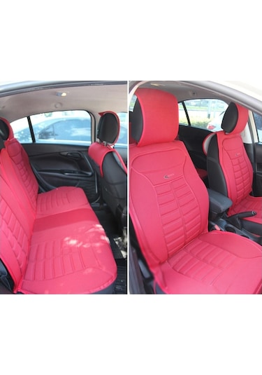 Fiat Egea Hb Lüx Oto Koltuk Minderi Ön Arka 5'li Set 5star Serisi Kırmızı