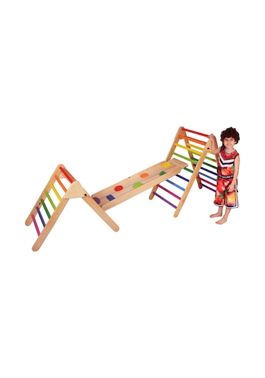Woodnjoy Ahşap Merdiven Setimiz 3lü Set Renkli