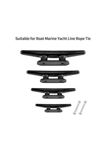 Mufunye Tekne Ve Yat Aksesuarı: Siyah Nilon Tether Cleat, 4-8 İnç Seçenekli, Kaynak Ve İp Tutucu 1 Adet + 2 Vida