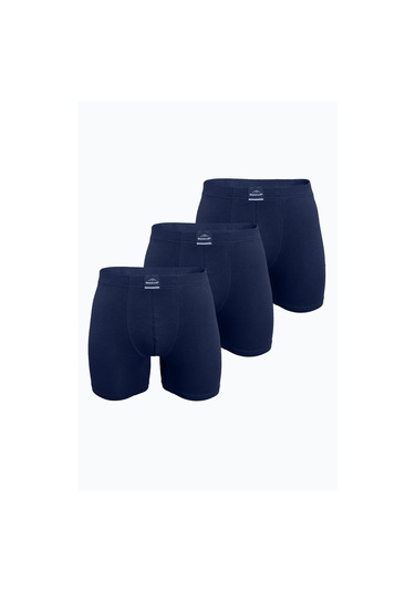 Malabadi Erkek 3 Lü Lacivert Premium Collection Modal Uzun Boxer 3m250 Lacivert