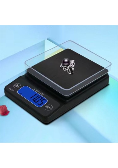 Yüksek Hassasiyetli Teraziler Mini Cep Mücevher Terazisi 200g/0.01g Siyah