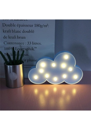 1 Adet Güzel Beyaz/mavi Bulut Led Gece Sıcak Lamba Çadırı Çocuk Odası Dekorasyonları İçin Güzel Hediyeler Mavi