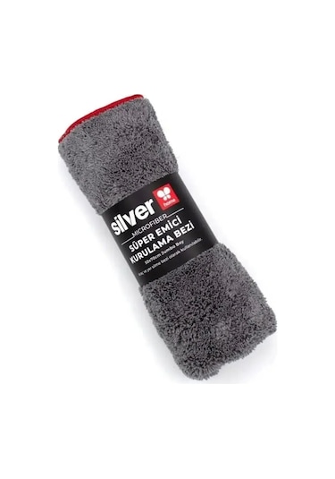 Silver Home Overloklu Gri Mikrofiber Temizlik Bezi 40x40 Cm Gri