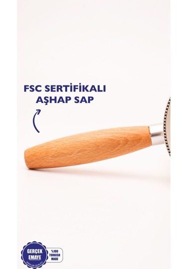 Mood Emaye Ahşap Saplı Cezve 500ml-6 Kişilik