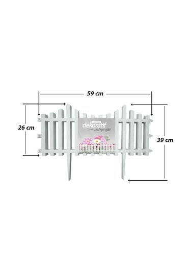 Dekoratif Bahçe Çiti Plastik Çit Peyzaj Koruma Panel Çit 1 Adet 59 Cm Beyaz