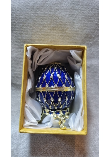 Zirkon Taşlı Emaye Kapaklı Kutu Yumurta 001