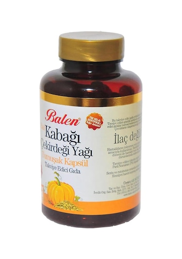 Balen Bal Kabağı Çekirdeği Yağı Yumuşak Kapsülü 1380 MG 100kapsül