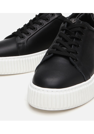 Hotiç Erkek Deri Siyah Yüksek Tabanlı Spor Ayakkabı 02ayh305100a100 Siyah