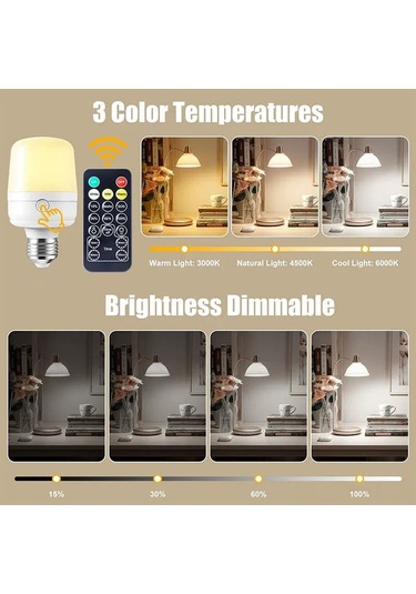 Suofeng 3 Renk Tonu, Uzaktan Kumanda Ve Zamanlama Fonksiyonlu Şarj Edilebilir E27 Manyetik Acil Ve Gece Lambası Diğer