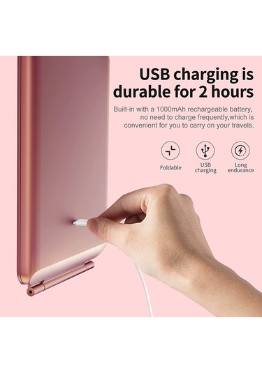 Vkemall Makyaj Aynası, 80 Led Işıklı Tuvalet Aynası, Kompakt Led Ayna, 3 Renkli Işıklı T