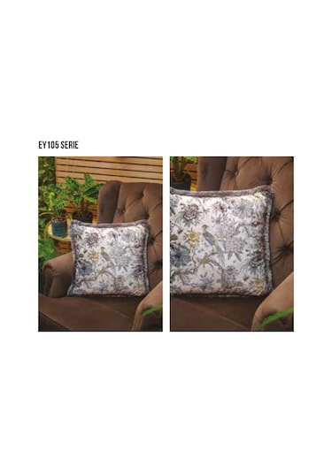 Adawall Çiçekli Yaprak Desenli Dekoratif Kırlent EY105