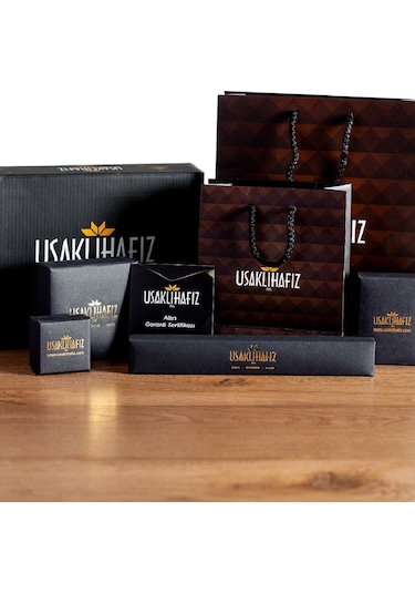 14 Ayar Altın El Yapımı Taşlı Tasarım Çapa Kolye