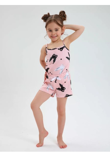 Taıv Çocuklar İçin Bahçe Pijaması Şortlu 219994261 Pembe