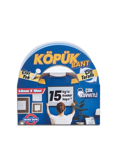 Boss Tape 3012 Çift Taraflı Köpük Bant 48mmx10m Çok Kuvvetli 15kg