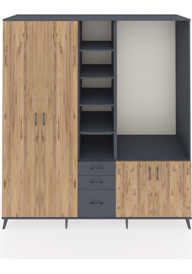 Kronos Dolap 13 Raflı 3 Çekmeceli 4 Kapaklı 220x59x243 Antrasit-çam/antrasit Atlas Çam/antrasıt Kronos Dolap 13 Raflı 3 Çekmeceli 4 Kapaklı 220x59x243 Antrasit-çam/antrasit Atlas Çam/antrasıt