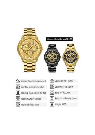 Sones Yazole 350 Üç Gözlü Erkek Spor Saati Kuvars Saat Beyaz Tepsi Siyah Kemer