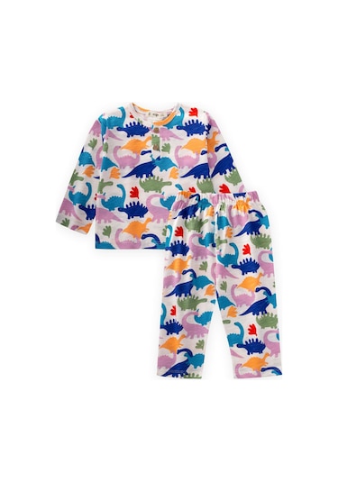 Cigit Desenli Pijama Takım 1-7 Yaş Dinazor Desen Dinazor Desen