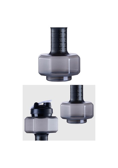 Suntek Fitness Halter Ağırlığı Güçlü Su İçecekleri Şişesi 2200ml-siyah