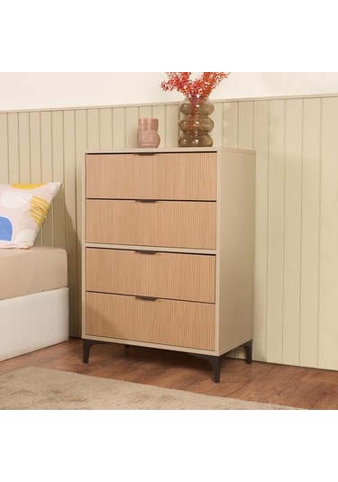 Just Home Prestige 4 Çekmeceli Şifonyer - Vizon / Yunus - 70 Cm Vizon / Yunus