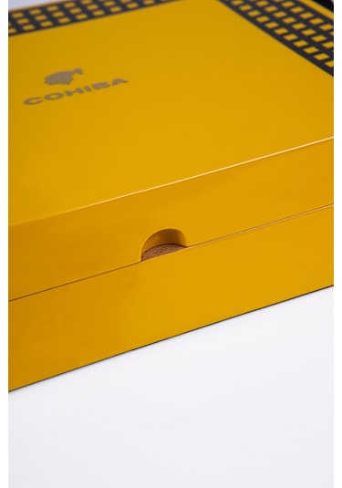 Cohiba Sarı Nokta Desenli Sedir Humidor Puro Kutusu