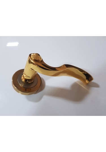 Çelik Kapı Kolu Rozetli Prinç Hanedan Altın Sağ