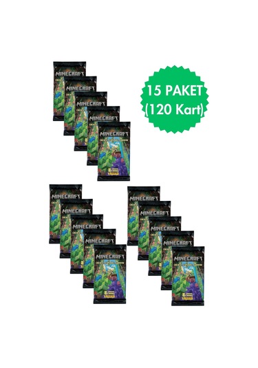 Toyika Panini Lisanslı Minecraft Koleksiyon Trading Cards 8li X 15 Paket
