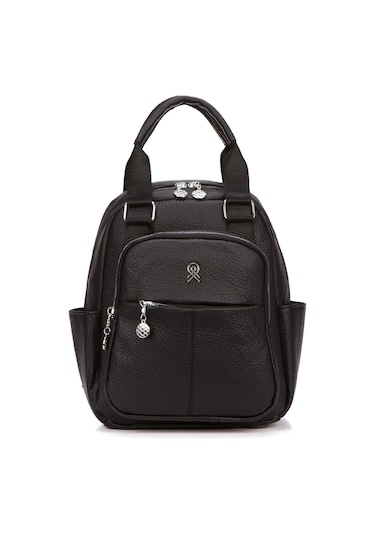 Newish Polo Kadın Deri Monica Sırt Çantası New309 Siyah