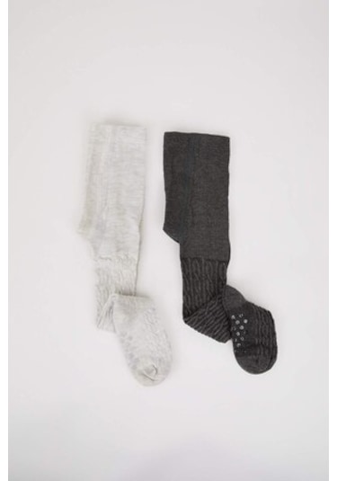 Defacto Kız Bebek Dikişsiz 2li Pamuklu Külotlu Çorap D2500a5nskr1 Çok Renkli