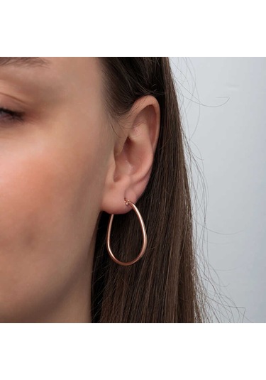 Gümüş Damla Halka Küpe 14 MM-Gümüş