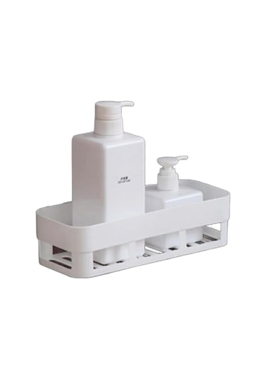 Vkemall Duş Dolabı İçin Yapışkanlı Plastik Raf - Beyaz, Kompakt Ve Pratik Depolama Çözümü Diğer