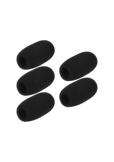 Hfambition 5 Adet Siyah C Tipi Mikrofon Köpük Koruması - 48mm Yükseklik, Gürültü Azaltıcı, Lapel/lavalier Uyumlu 23mm Dış/12mm İç Çap