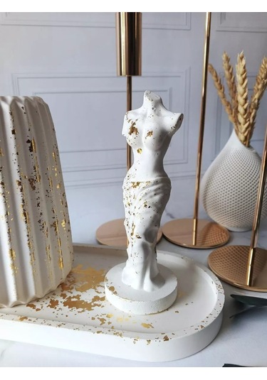 Cre Art Kuru Çiçek Vazosu Dekoratif İç Mekan Seti 160467159 Altın Rengi