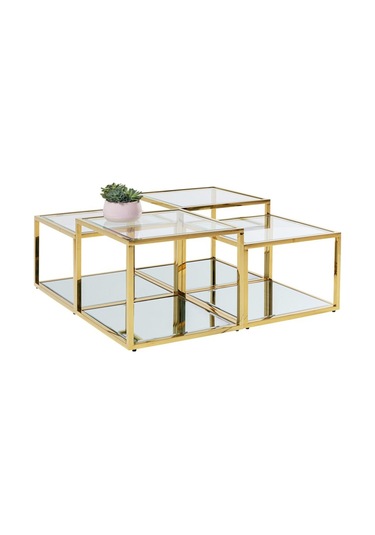 Janet Gold Metal Dörtlü Orta Sehpa