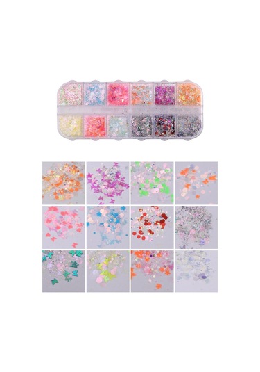 Karanlıkta Parlayan Floresan Tırnak Süsleme Folyo Pulları Kelebekler Yıldızlar Nail Art