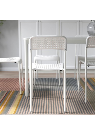 Plastik Sandalye, Beyaz Renk Meridyendukkan Salon-mutfak Sandalyesi