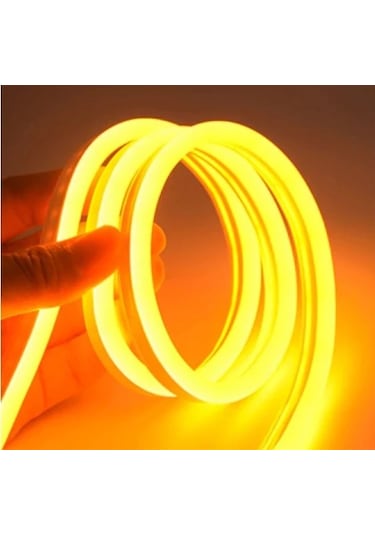 50 Metre Neon Amber 220 V Esnek Hortum Şerit Led Işık Aydın+fiş